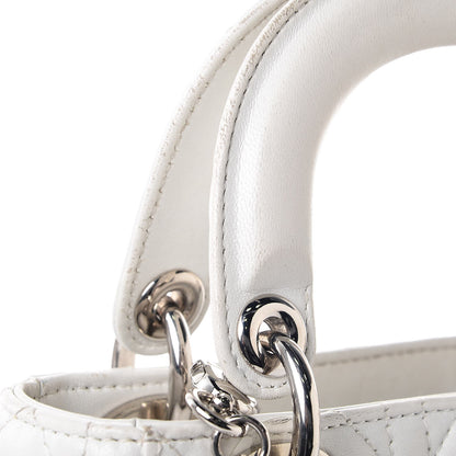 Christian Dior Lambskin Cannage Mini Lady Dior White 10 of 10