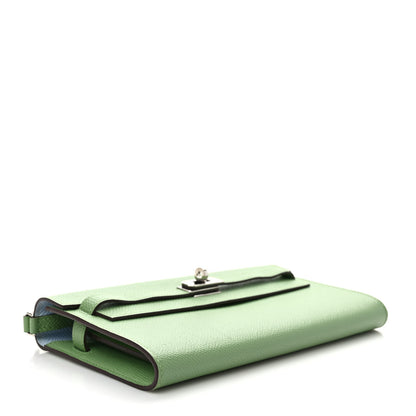 Hermes Epsom Kelly Wallet To Go Vert Criquet Blue Brume 4 of 8