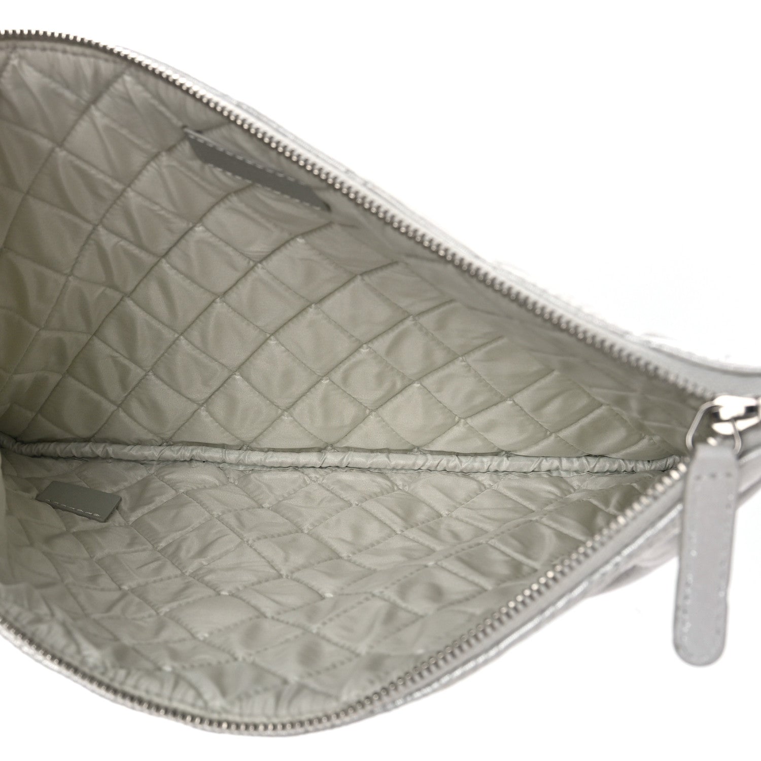 Chanel Metallic Lambskin Star Embossed Medium Cosmetic Pouch Light Silver 5 of 9