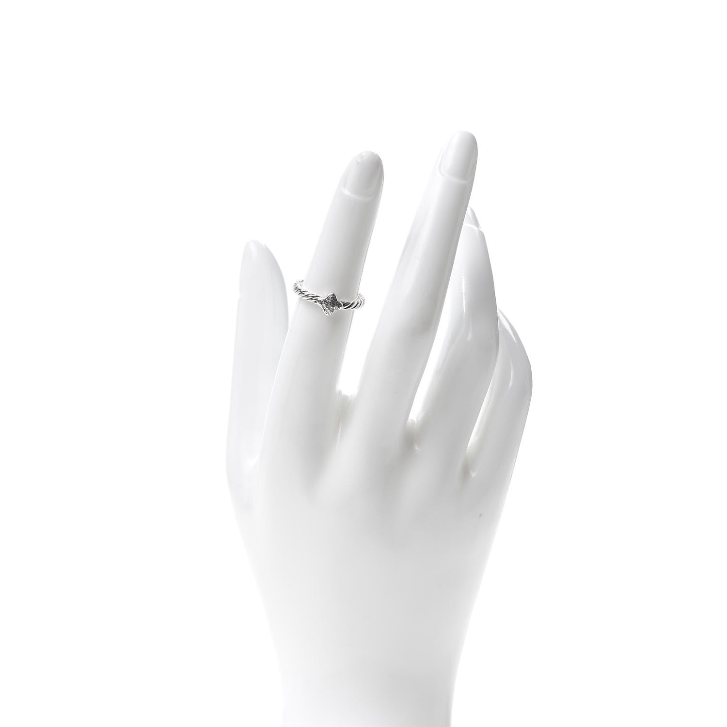 David Yurman Sterling Silver Diamond Quatrefoil Ring 49 4.75 2 of 4