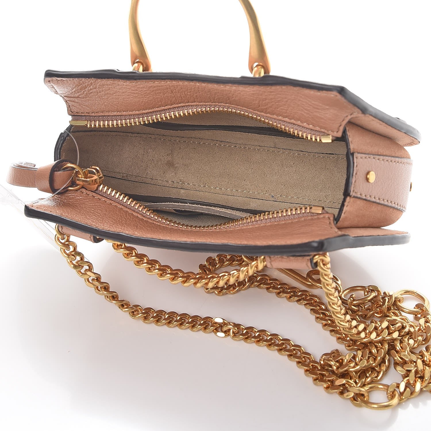 Chloe Calfskin Suede Mini Pixie Signature Belt Bag Nougat 6 of 9