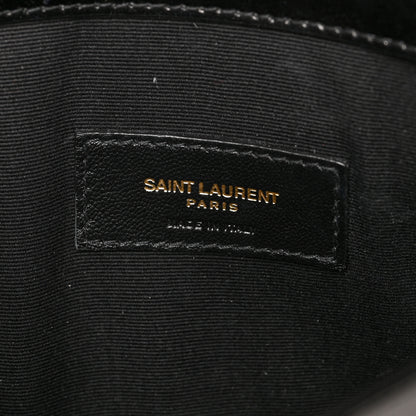 Saint Laurent Smooth Shiny Calfskin Monogram Uptown Pouch Black 7 of 9