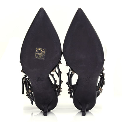 Valentino Garavani Nappa Rockstud Ankle Strap Low Heel Pumps 37 Black 6 of 10