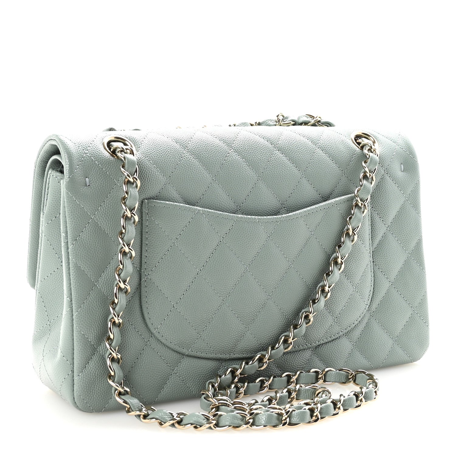 Chanel Caviar Quilted Medium Double Flap Dark Green 3 of 11