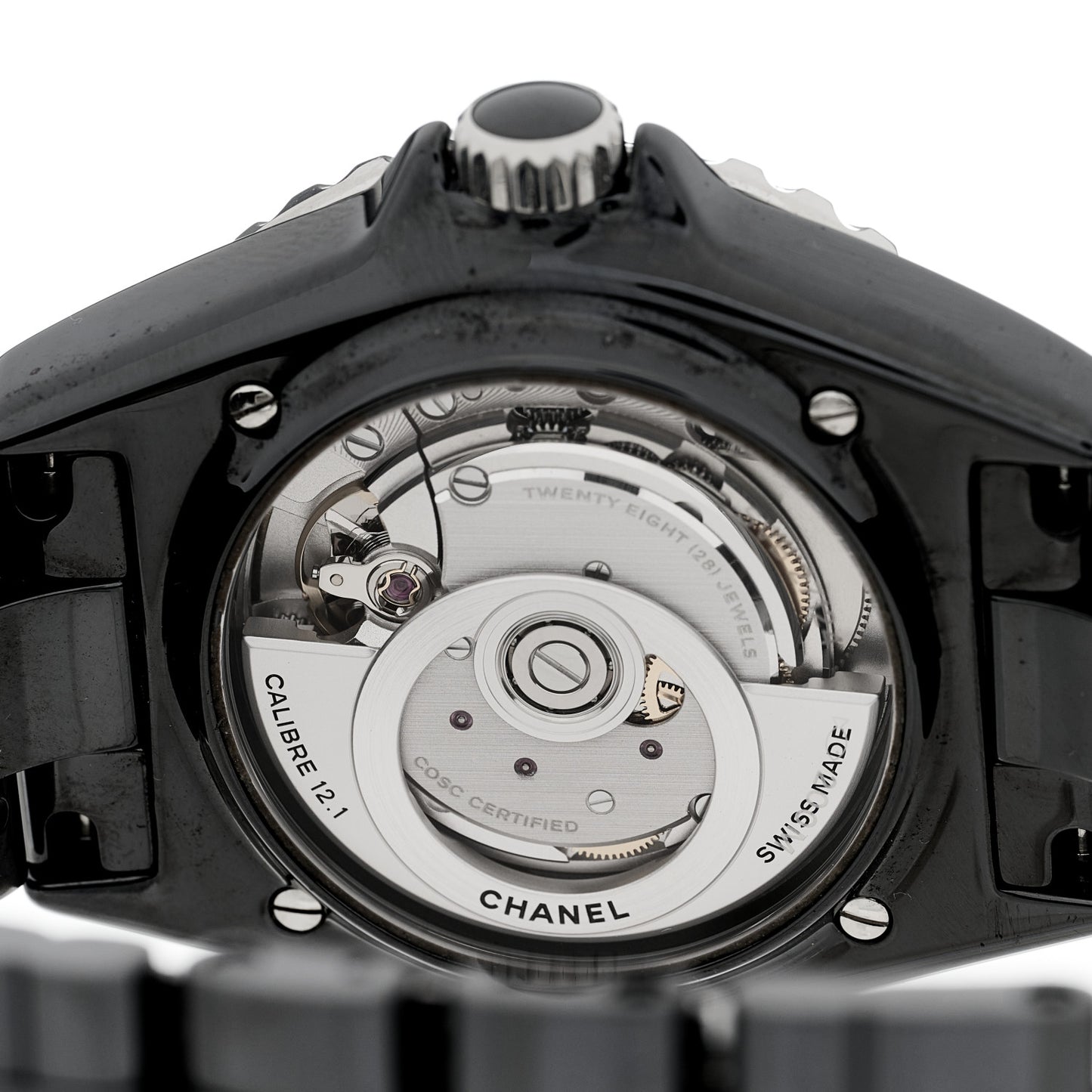 Stainless Steel Ceramic Diamond 38mm J12 Automatic Watch Black