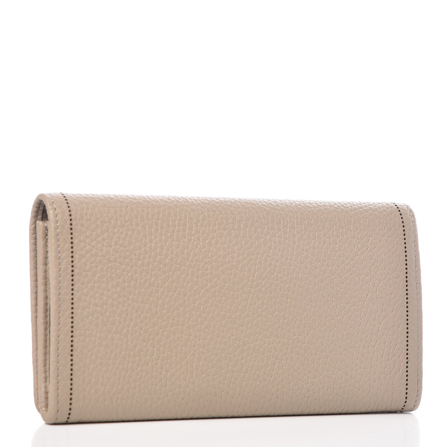 Veau Grana Perforated Blackout Hardware Money Wallet Gris Cendre