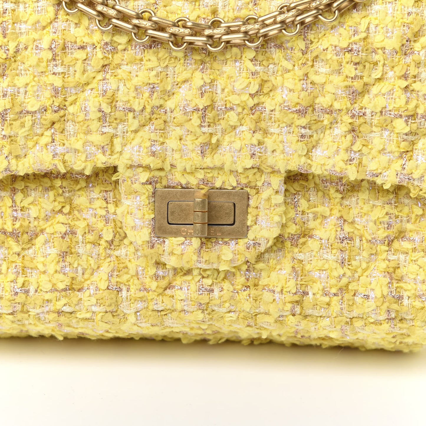 Tweed Quilted 2.55 Reissue Mini Flap Yellow