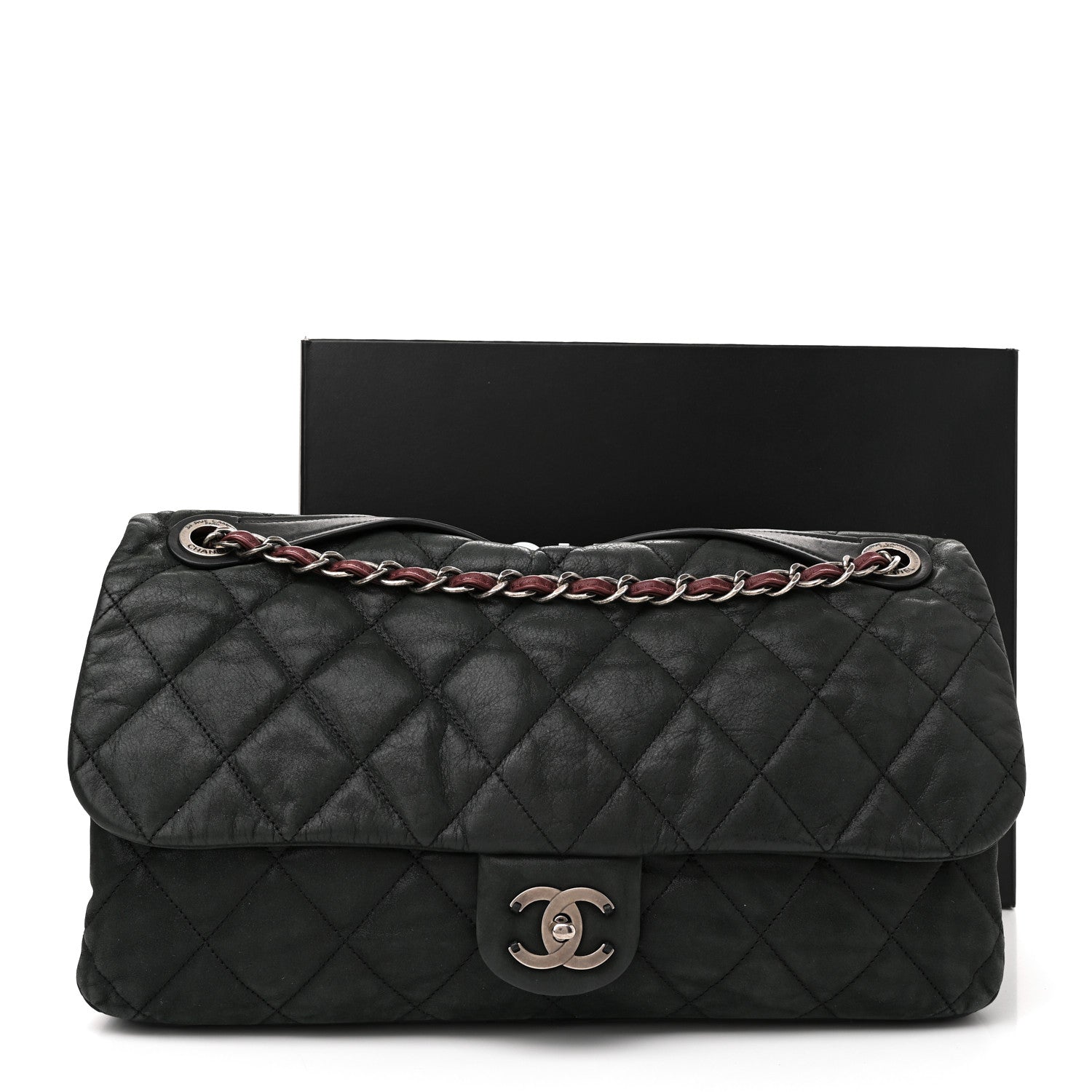 Chanel Iridescent Calfskin In The Mix Jumbo Flap Green Black 12 of 12