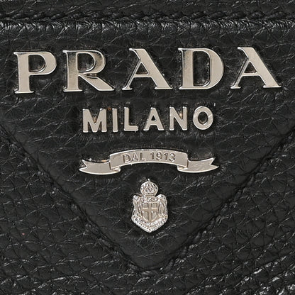 Prada Vitello Daino Flap Crossbody Bag Black 8 of 10