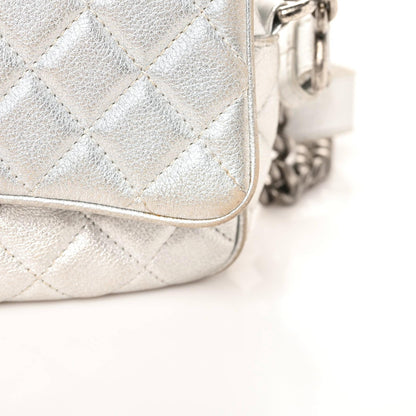 Chanel Metallic Grained Calfskin Quilted Small Casual Rock Flap Silver 8 of 12