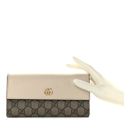 Gucci Dollar Calfskin GG Supreme Monogram GG Marmont Continental Wallet Mystic White Beige Ebony 2 of 10