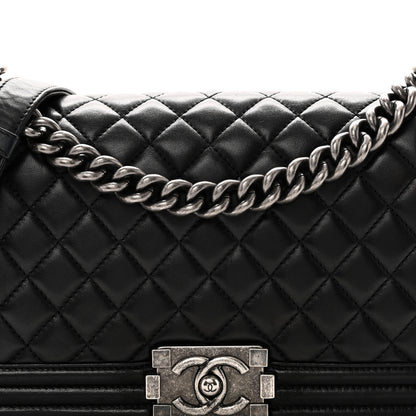 Chanel Lambskin Quilted Medium Boy Flap Black 8 of 10