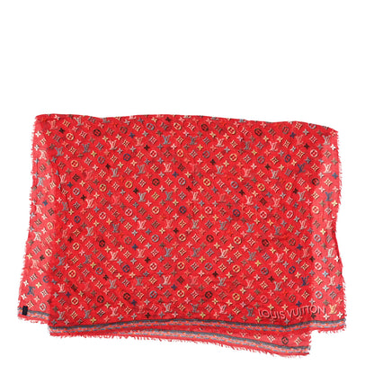 Louis Vuitton Silk Pop Monogram Stole Flamingo 2 of 4
