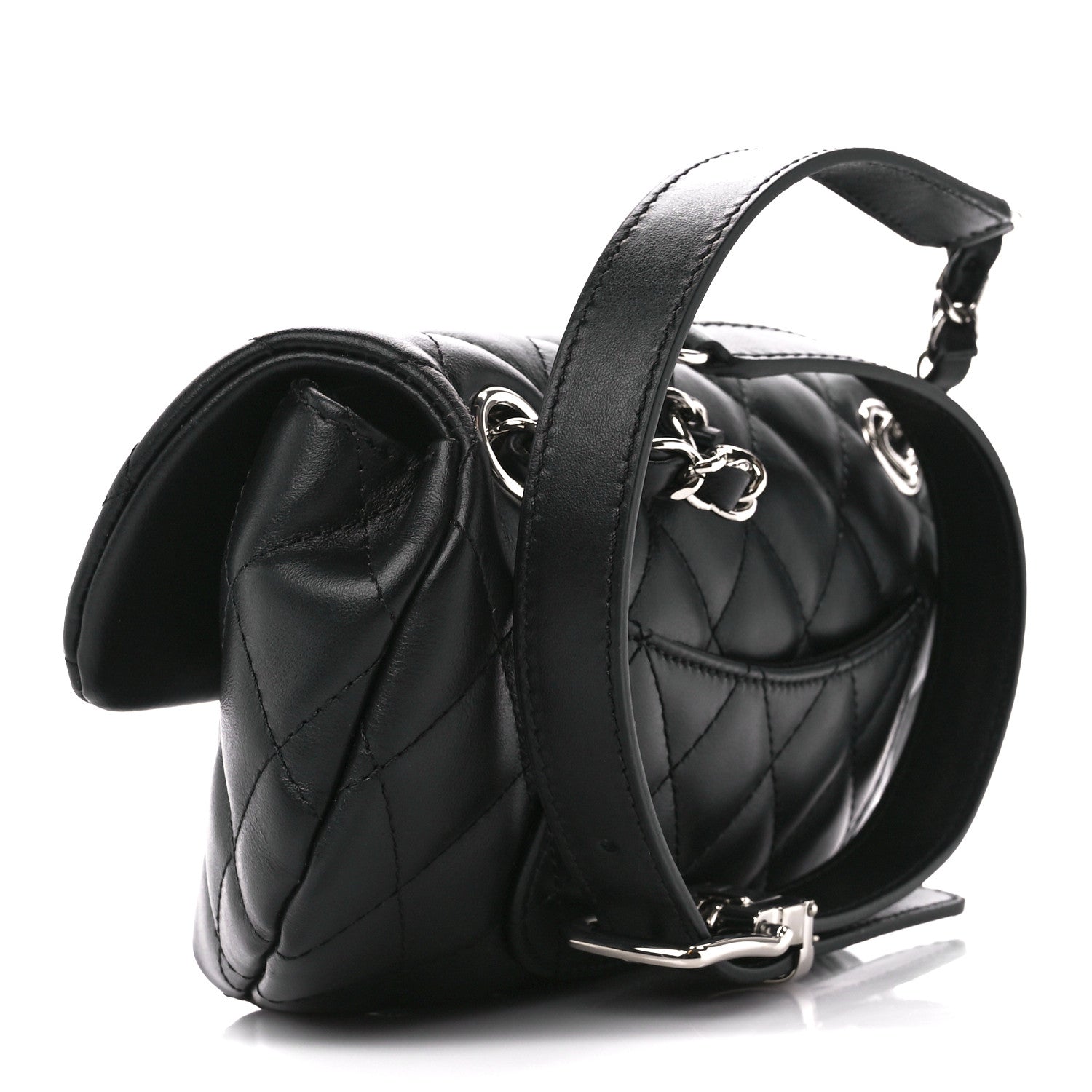 Chanel Calfskin Quilted CC Uniform Flap Belt Bag Black 3 of 13