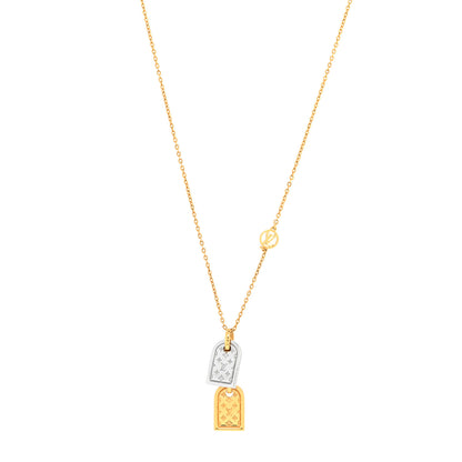 Louis Vuitton Nanogram Name Tag Necklace Gold 1 of 6