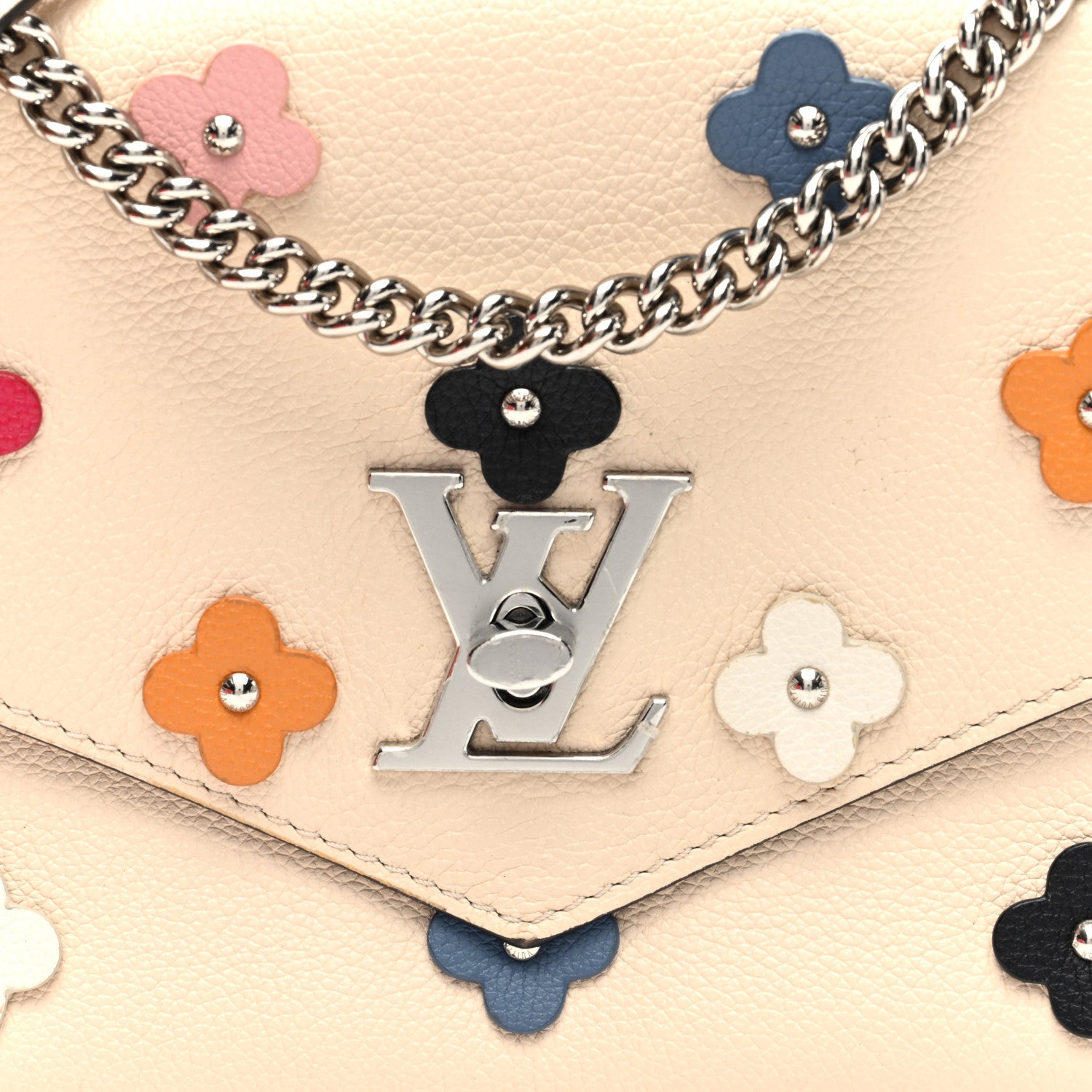 Louis Vuitton Soft Calfskin Mylockme BB Fleurs Multicolor 7 of 9