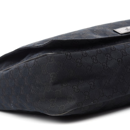 Gucci Monogram Large Flap Messenger Bag Black 6 of 11