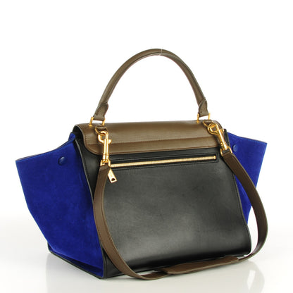 Celine Smooth Calfskin Suede Medium Tri-Color Trapeze Indigo 3 of 7