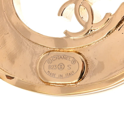 Chanel Metal CC No 5 Earrings  Gold Black 4 of 5