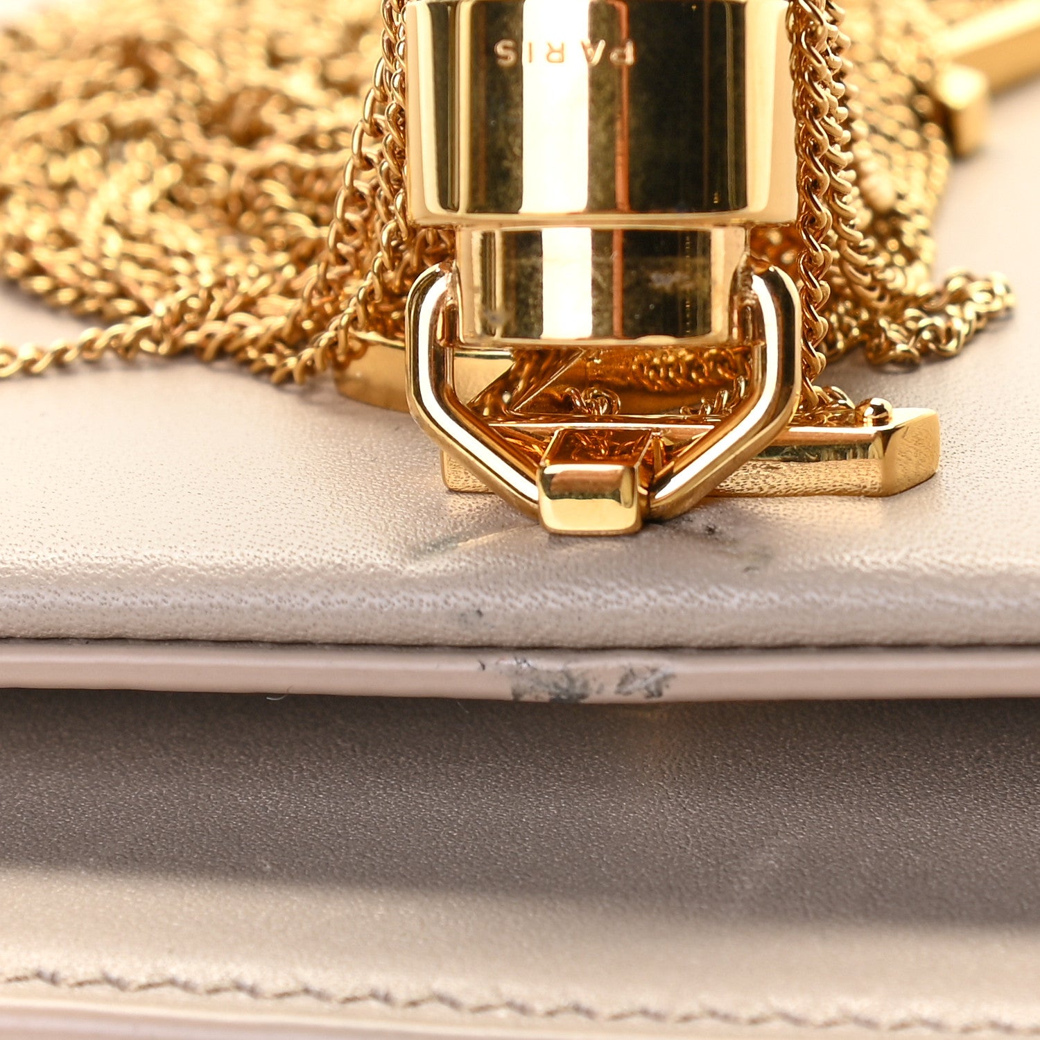 Saint Laurent Smooth Calfskin Classic Monogram Kate Tassel Chain Wallet Nude Powder 11 of 12
