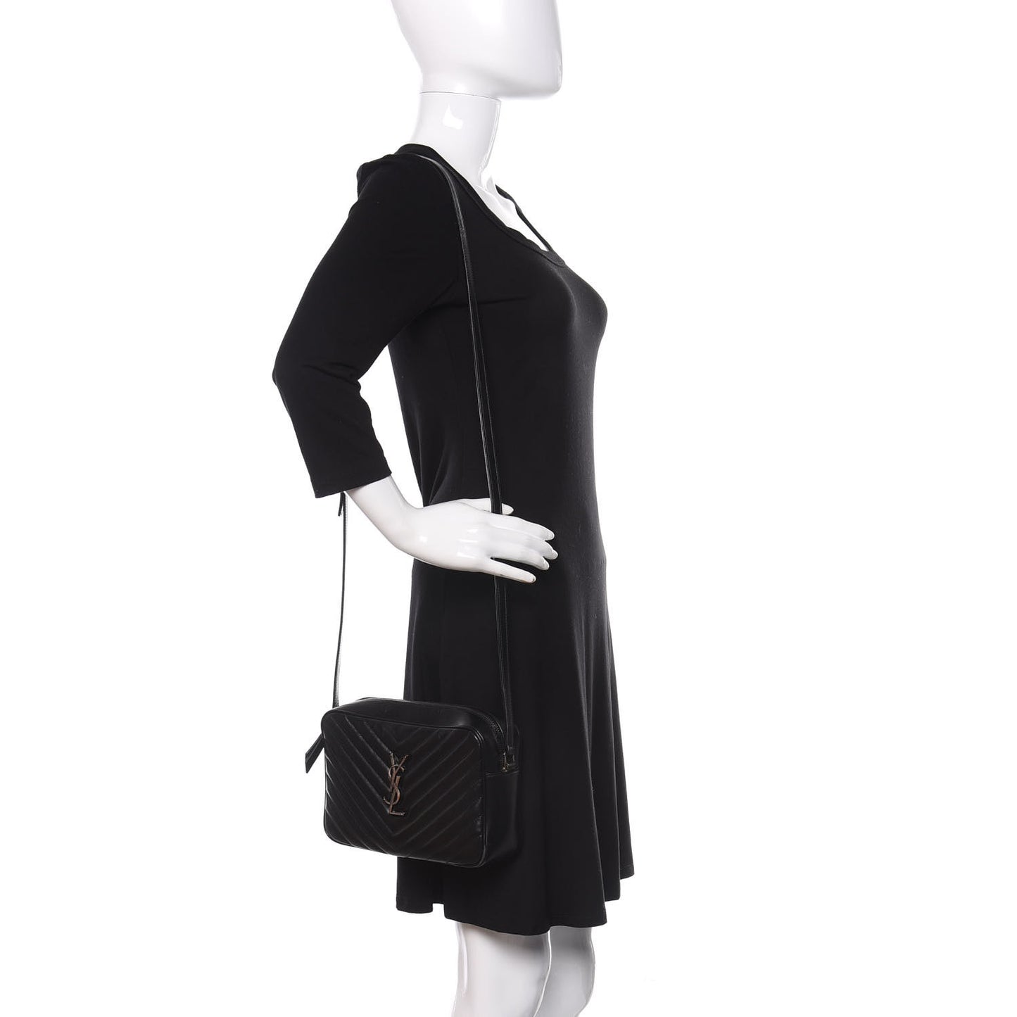 Calfskin Matelasse Monogram Lou Camera Bag Black