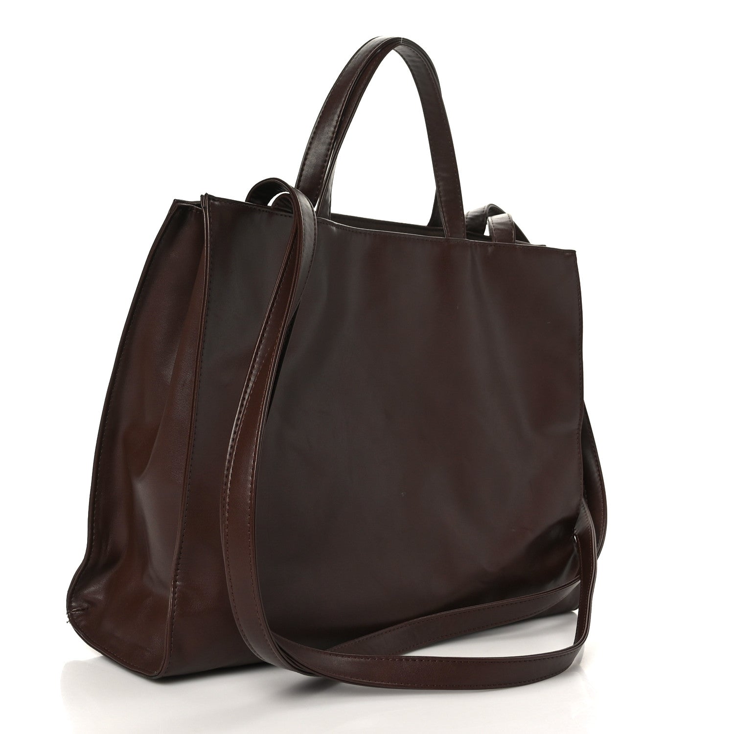 Telfar Vegan Leather Medium Shopping Bag Dark Brown 2 of 12