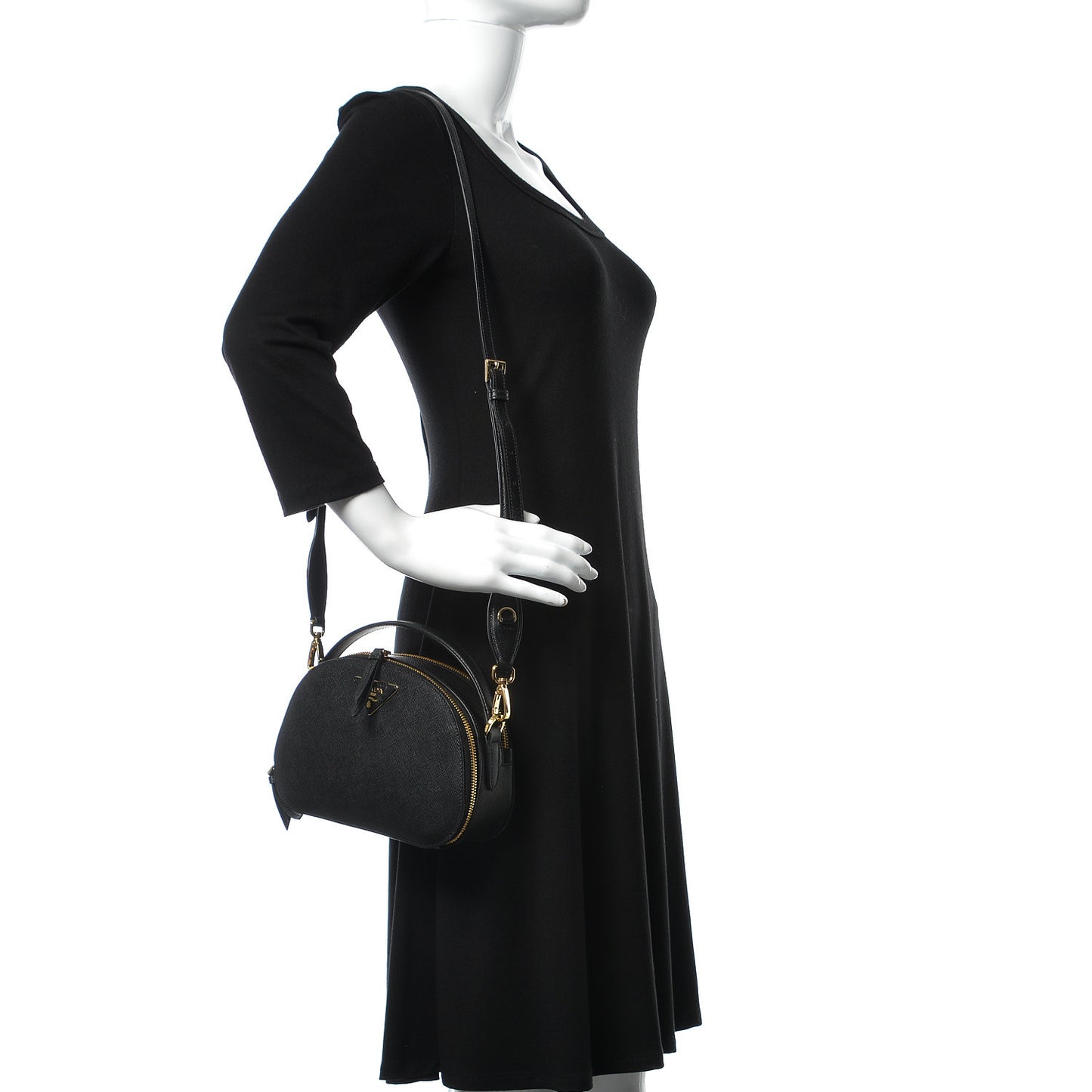 Saffiano Lux Odette Crossbody Black