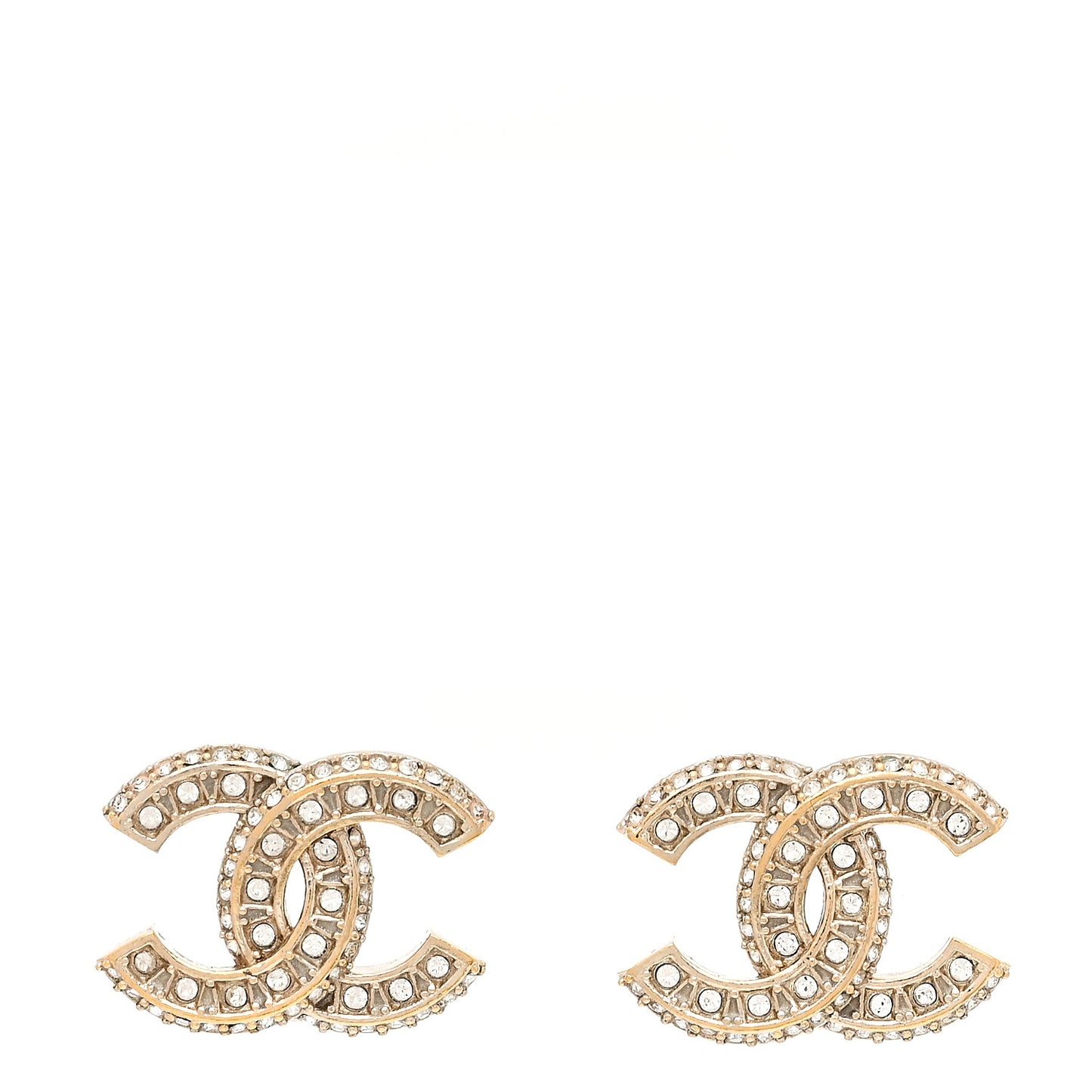Crystal Timeless CC Earrings Light Gold