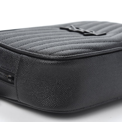 Saint Laurent Grain De Poudre Matelasse Monogram Mini Lou Camera Bag Black 5 of 10