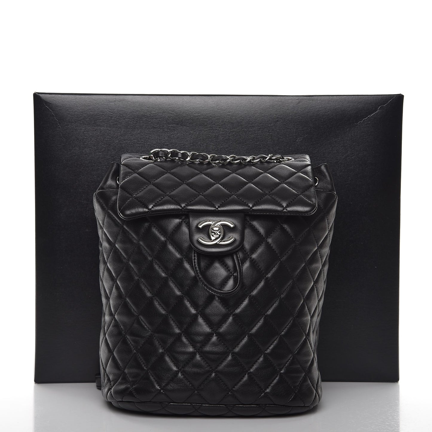 Lambskin Quilted Small Urban Spirit Backpack Black