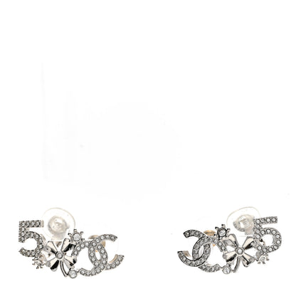Chanel Crystal Star 5 CC Earrings Silver 1 of 5