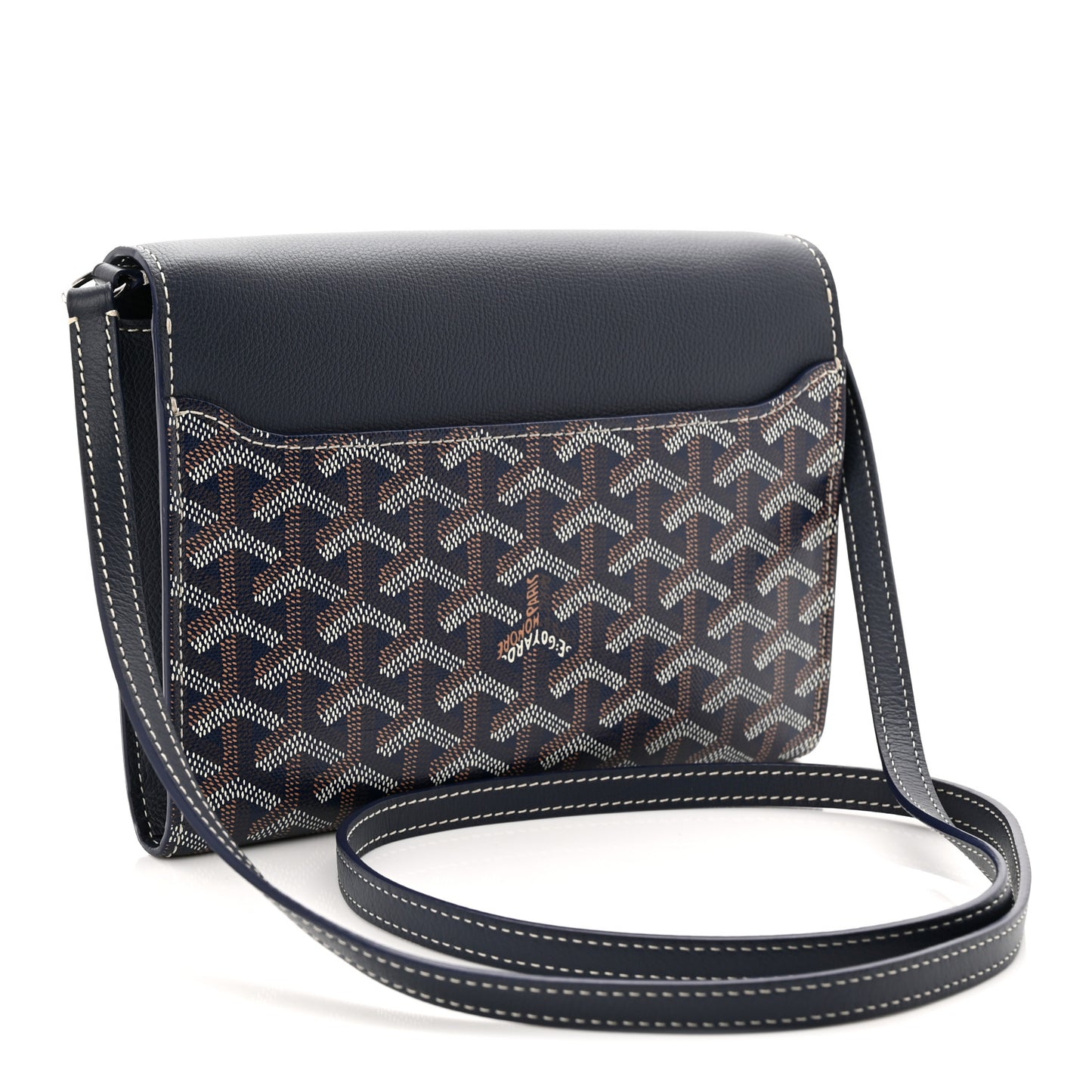 Goyardine Calfskin Chypre Wallet Pouch Navy