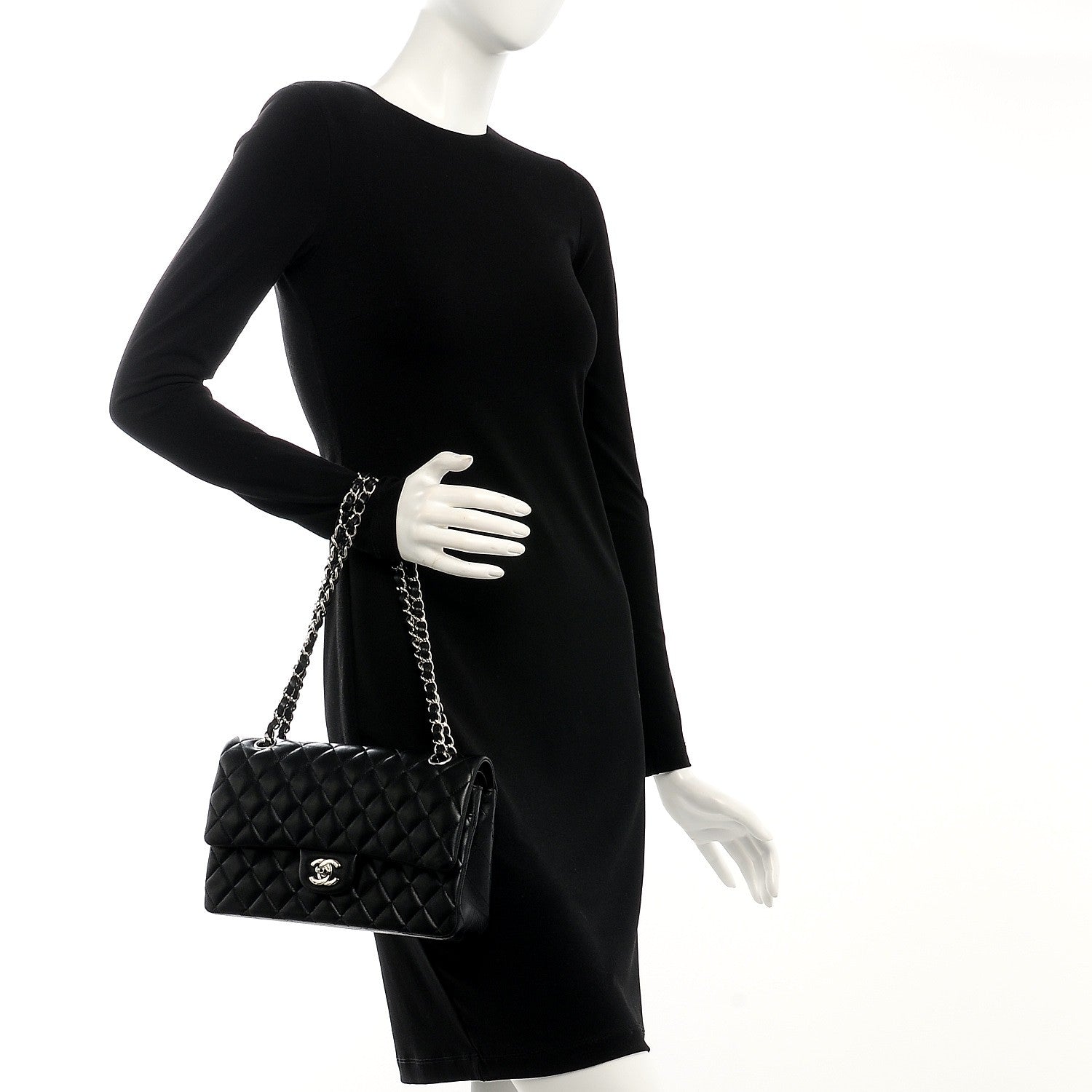 Chanel Lambskin Quilted Medium Double Flap Black 3 of 8