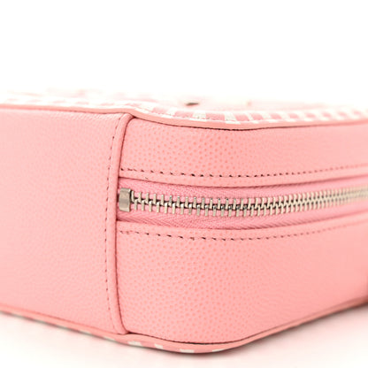 Chanel Caviar Quilted Striped CC Filigree Clutch With Chain Pink White 10 of 11