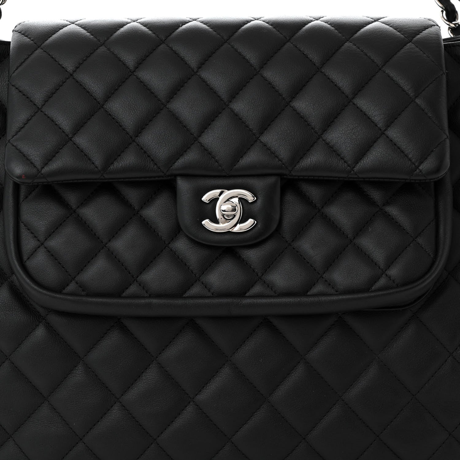 Chanel Calfskin Quilted Flap Tote Black 8 of 10