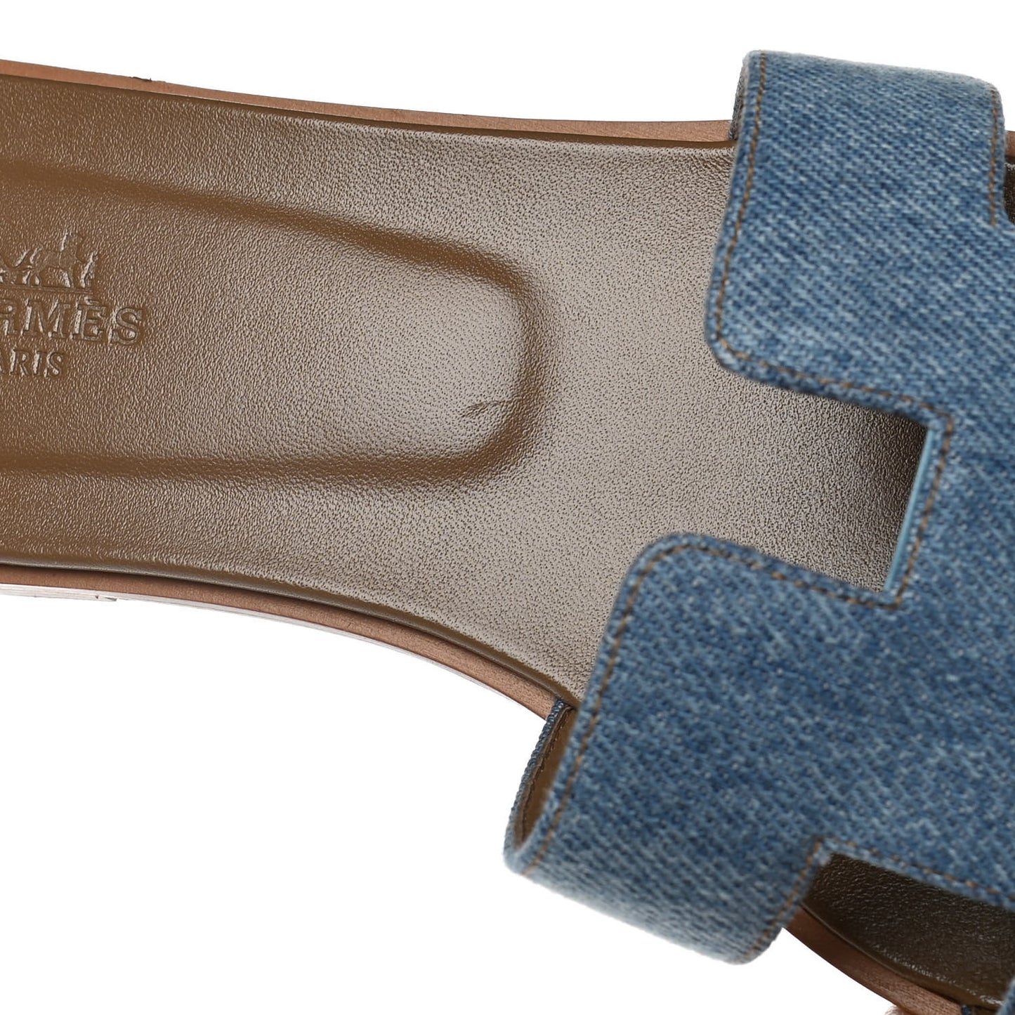 Denim Canvas Oran Sandals 40.5 Bleu Clair