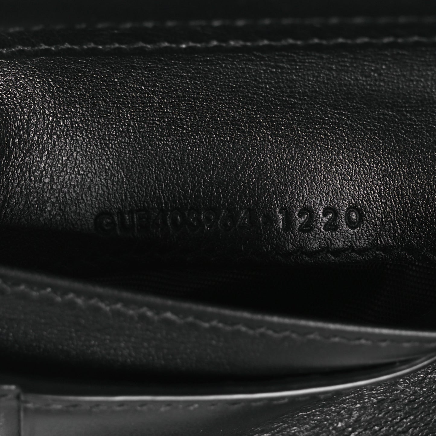 Calfskin Crocodile Embossed Monogram Compact Wallet Black
