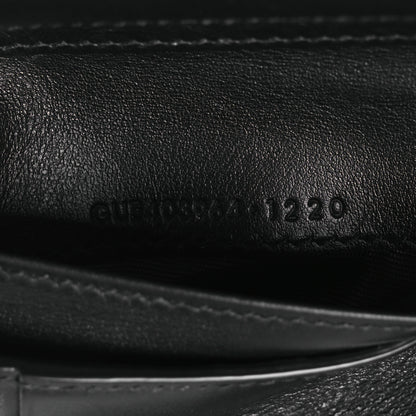 Saint Laurent Calfskin Crocodile Embossed Monogram Compact Wallet Black 7 of 9
