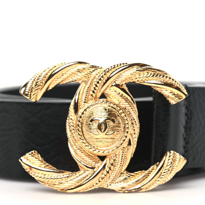 Chanel Glazed Calfskin CC Belt 80 32 Black 2 of 9