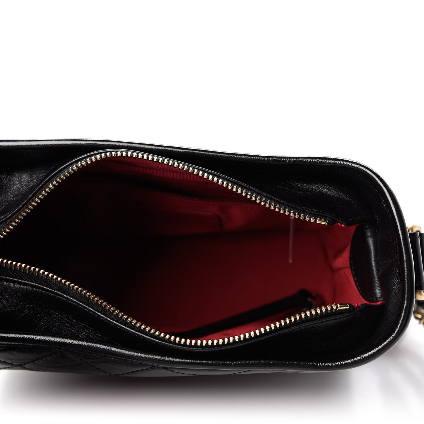 Aged Calfskin Quilted Small Gabrielle Hobo Black