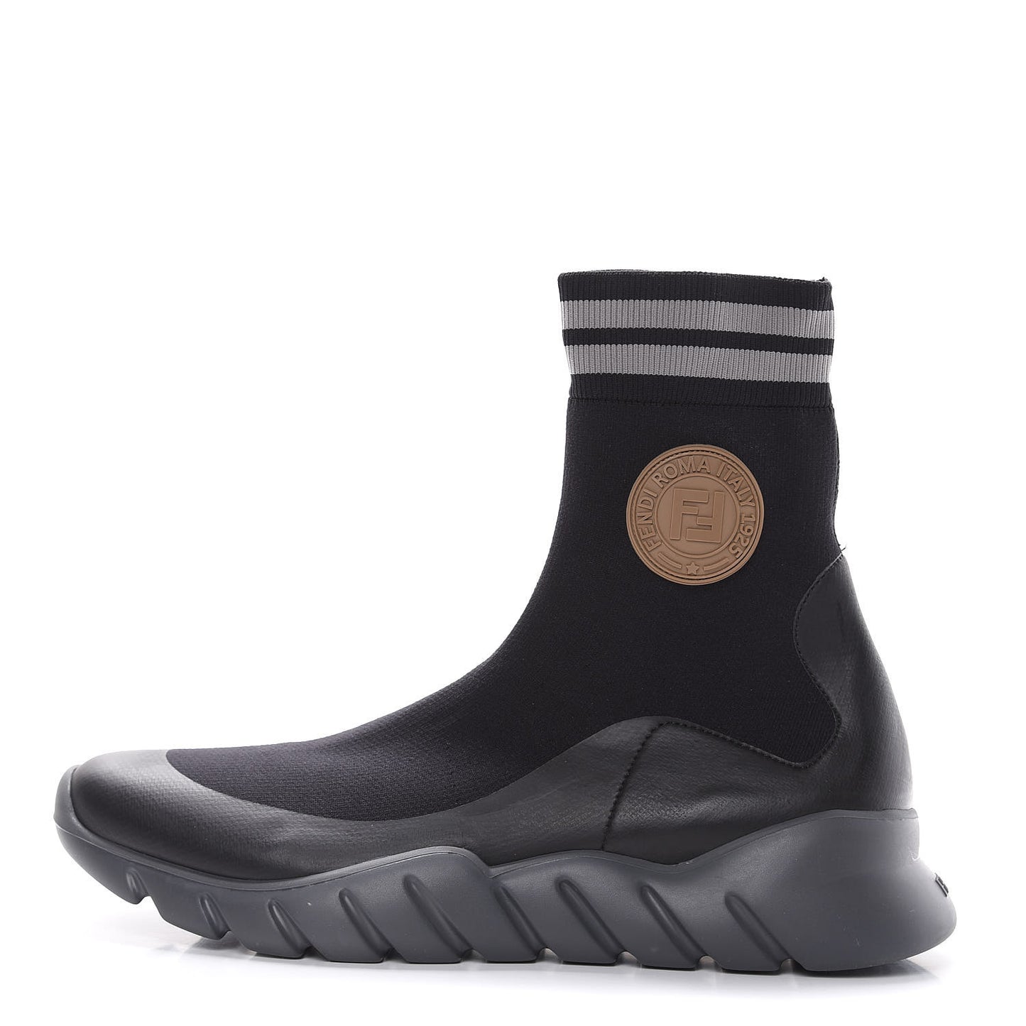 Jersey Striped Mens High Top Sock Sneakers 9 Black
