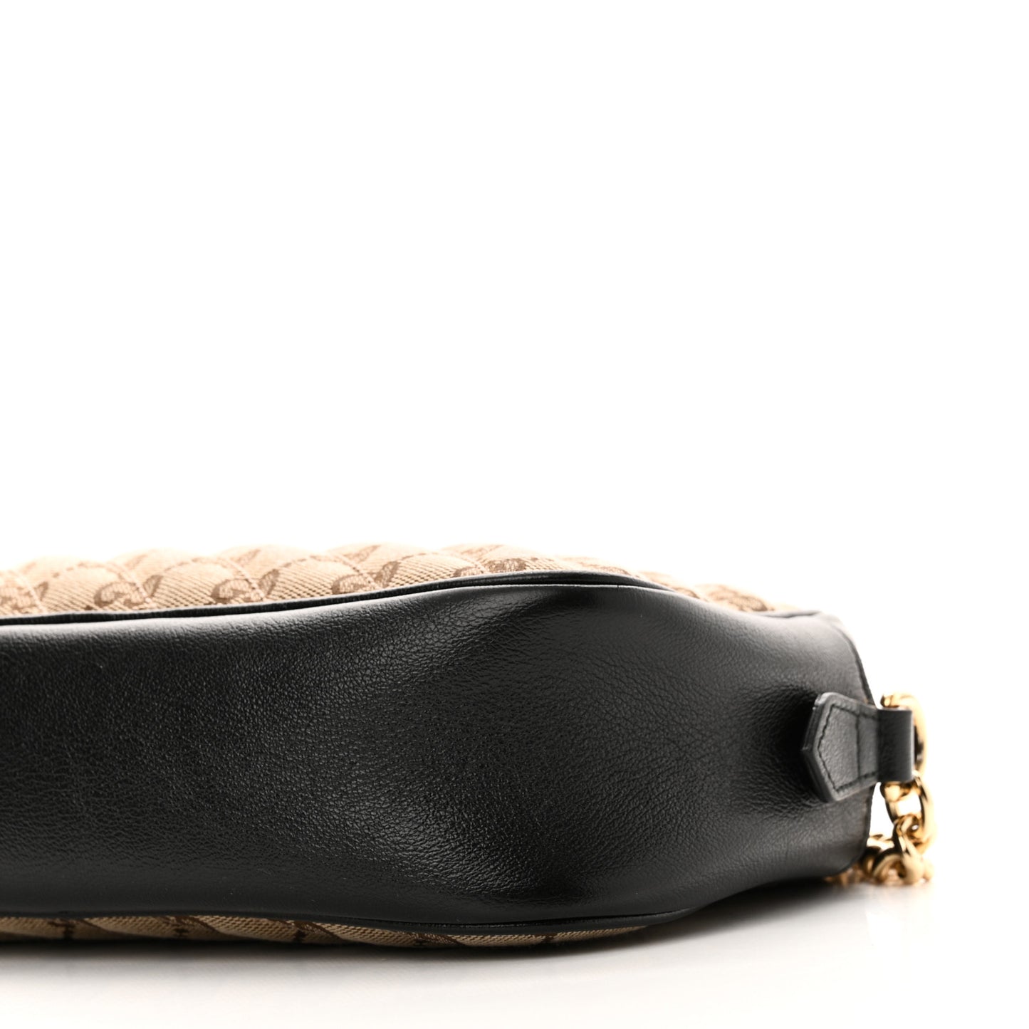 Monogram Matelasse Diagonal Small GG Marmont Chain Shoulder Bag Beige Black