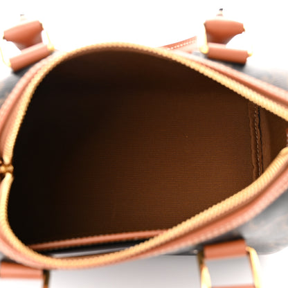 Celine Triomphe Canvas Calfskin Small Boston Bag Tan 5 of 8