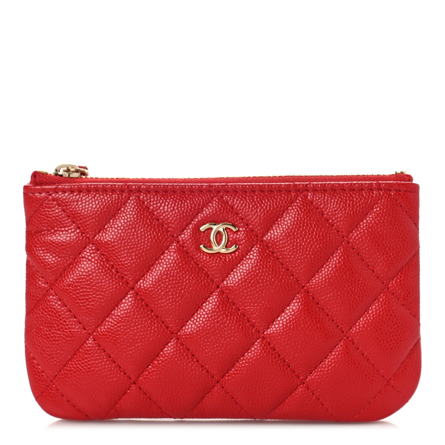 Chanel Caviar Quilted Small Cosmetic Case Red 1 of 9