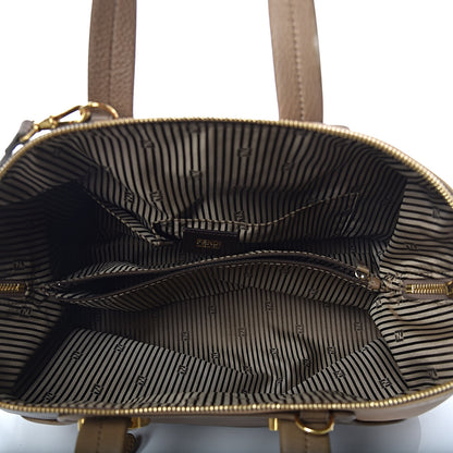 Fendi Capra Vitello Saddle Colorblock Large Chameleon Tote Grigio Pietra Fango 5 of 21