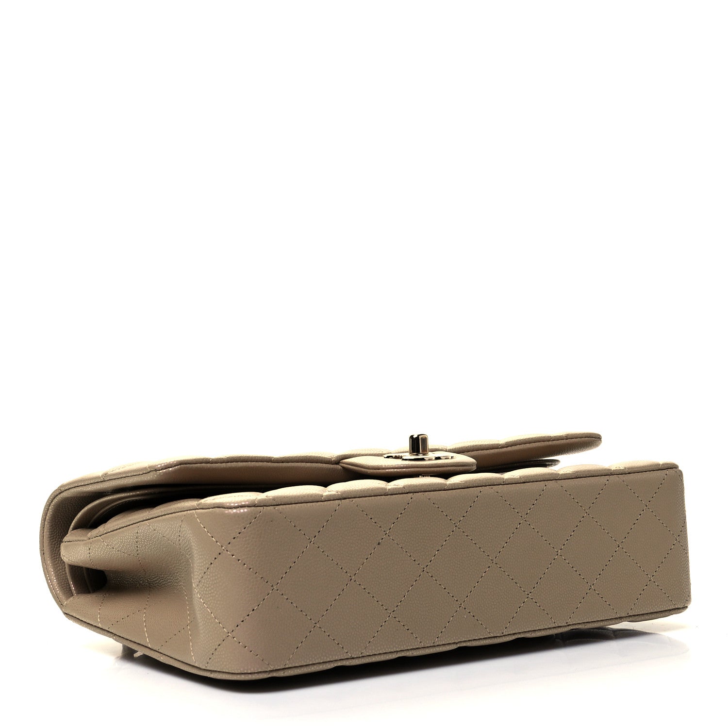 Chanel Iridescent Caviar Quilted Medium Double Flap Dark Beige 4 of 9