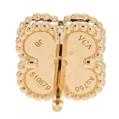 Van Cleef & Arpels 18K Yellow Gold Mother of Pearl Sweet Alhambra Earrings 4 of 5