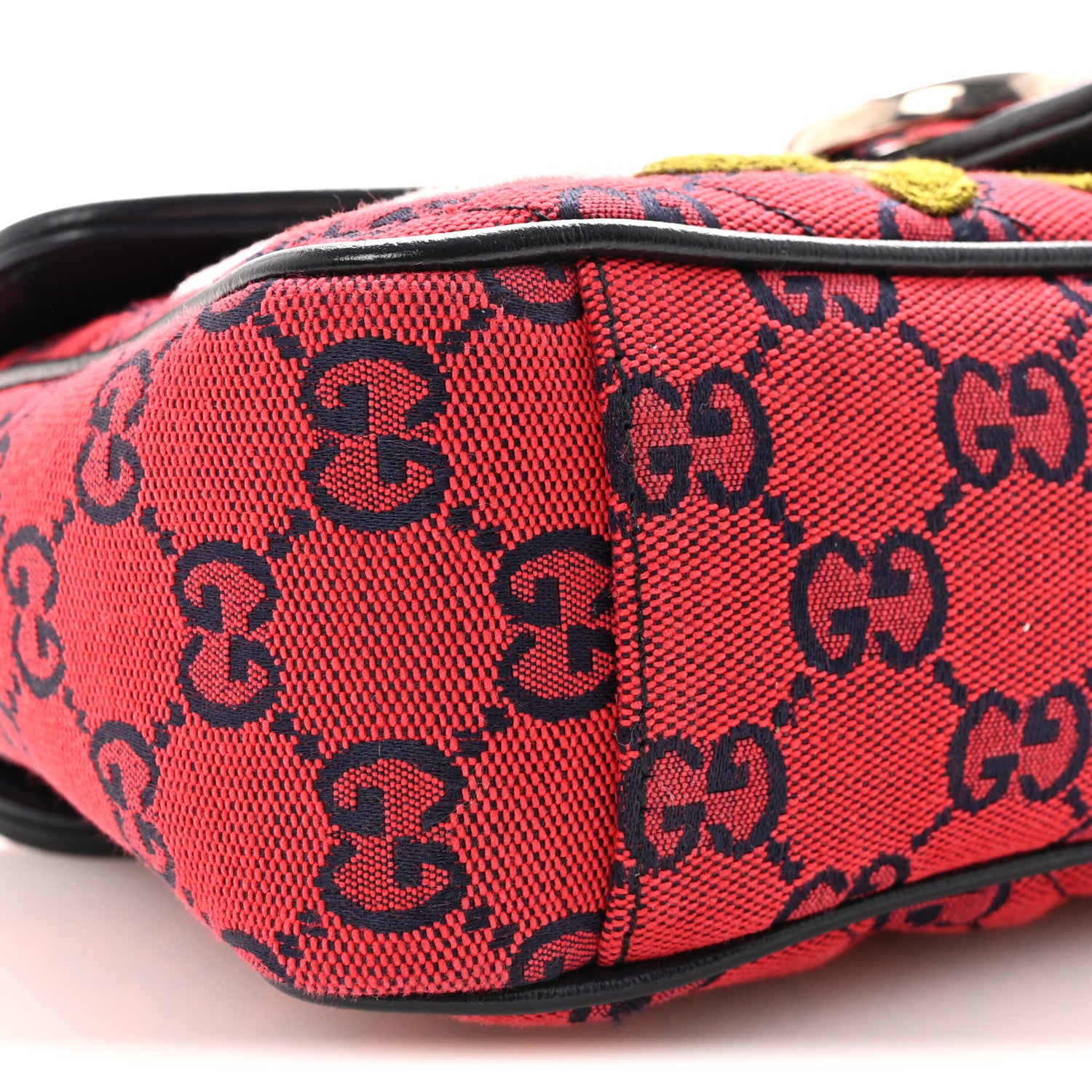 Gucci Monogram Multicolor Matelasse Diagonal Floral Embroidered Super Mini GG Marmont Shoulder Bag Red Blue Multicolor 9 of 10