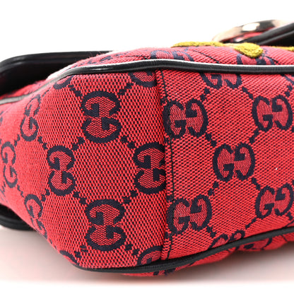 Gucci Monogram Multicolor Matelasse Diagonal Floral Embroidered Super Mini GG Marmont Shoulder Bag Red Blue Multicolor 9 of 10
