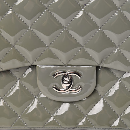 Chanel Patent Quilted Jumbo Single Flap Grey 12 of 18
